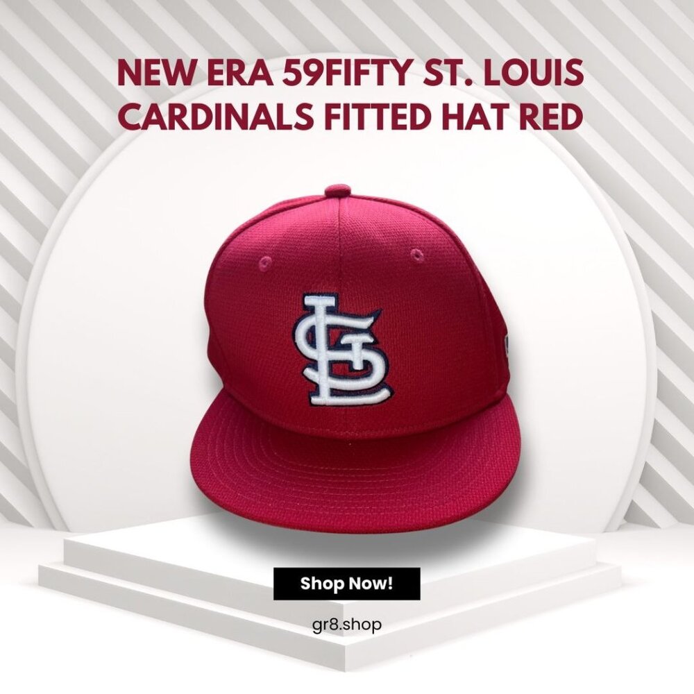 New Era 59FIFTY St. Louis Cardinals Red Fitted Hat Size 7 3/4